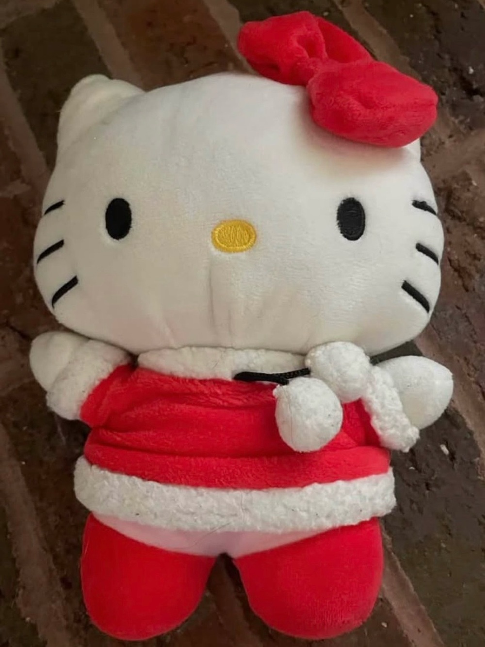 Hello Kitty Red, White & Yellow Holiday Plush with Bow